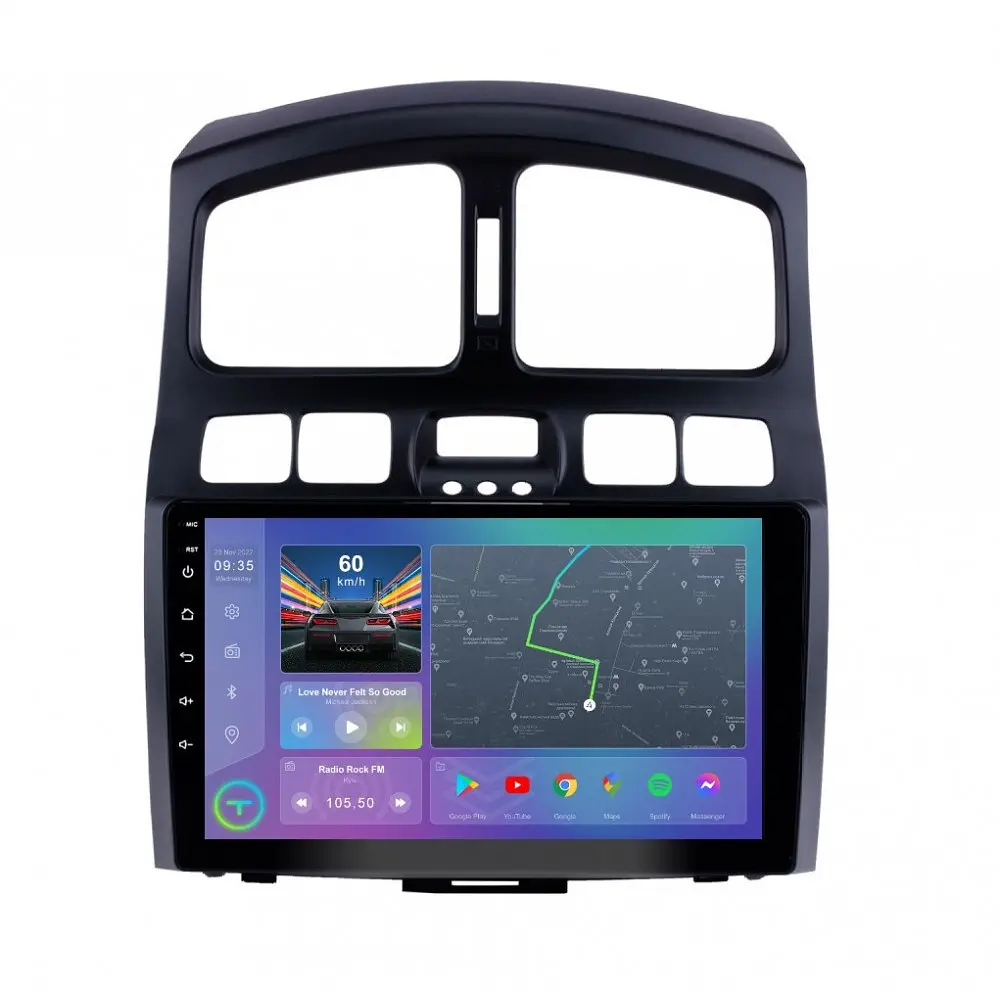 Штатна магнітола TORSSEN Hyundai Santa Fe 00-12/Jac S1 07-13 FL9 4+64Gb 4G Carplay DSP