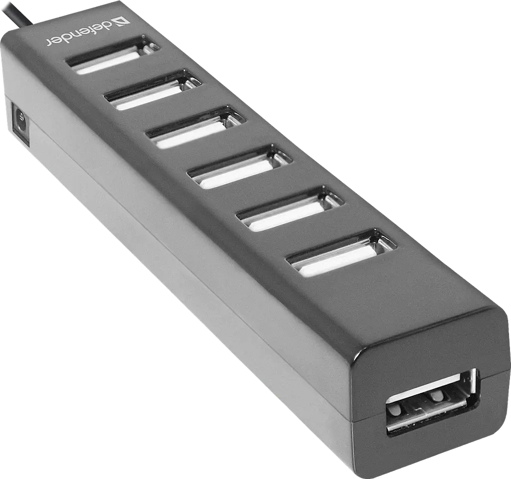 USB-хаб Defender Quadro Swift 7xUSB 2.0 (83203) (6358251) - фото 2