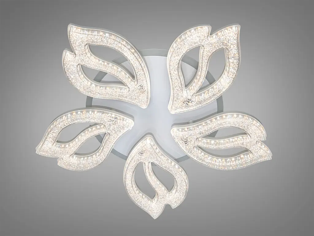 Сучасна LED-люстра Diasha 25100/5WH LED 3color біла 80 Вт з пультом і димером - фото 3