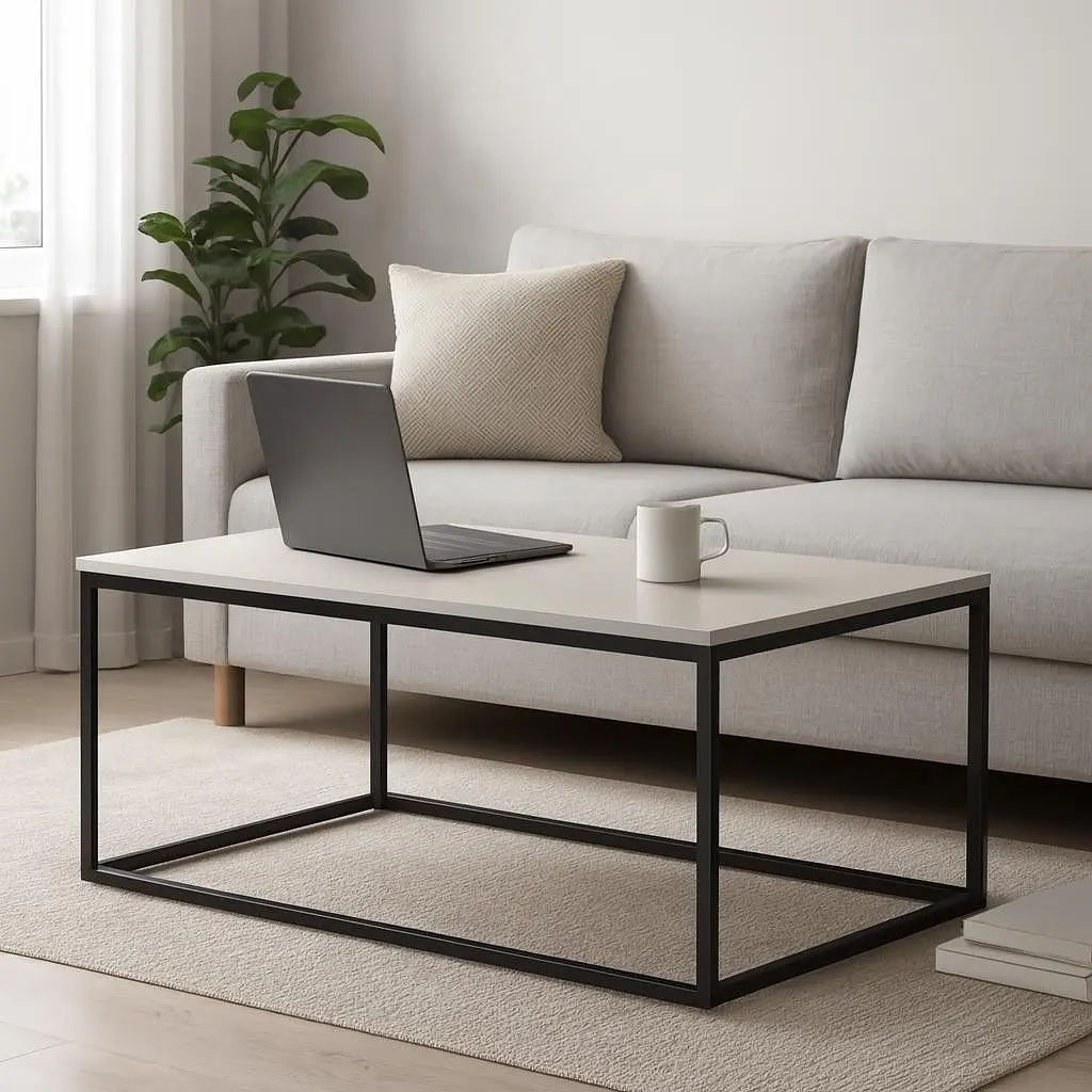 Стіл журнальний лофт Orange-Line ОП-192 600х1100х450 мм Чорний/Кашемір - фото 2