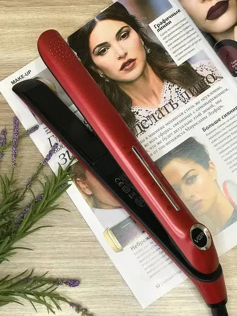 Професійна плойка щипці стайлер з керамічним покриттям VGR V-566R 45Вт Червоний - фото 2