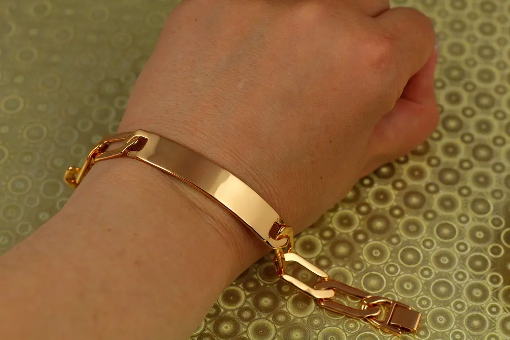 Браслет Xuping Jewelry Рокот з пластиною 19 см 11 мм золотистий - фото 2