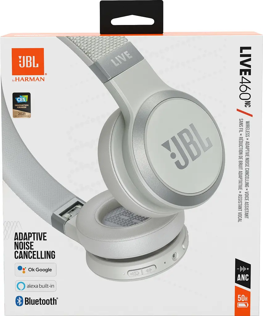 Навушники JBL LIVE 460 NC White (JBLLIVE460NCWHT) - фото 2
