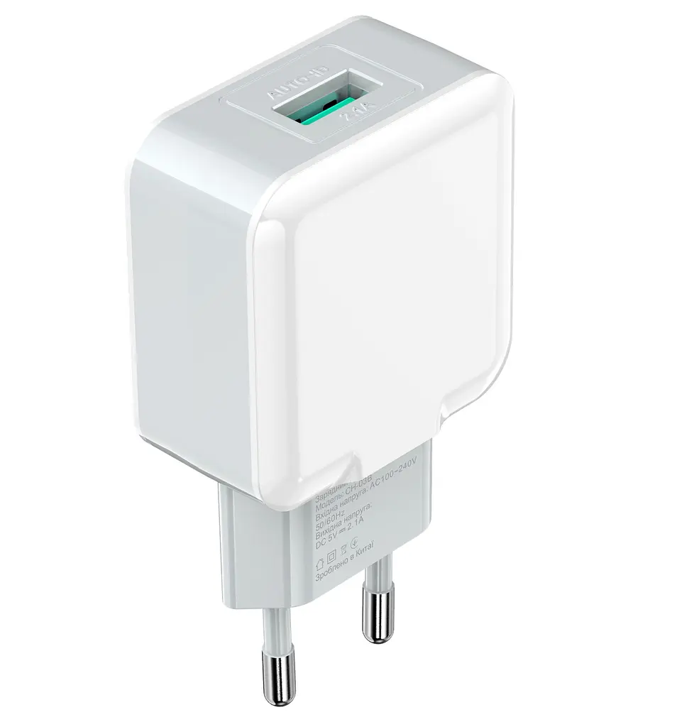 Зарядний пристрій Grand-X (1xUSB 2.1A) White (CH-03W) - фото 2
