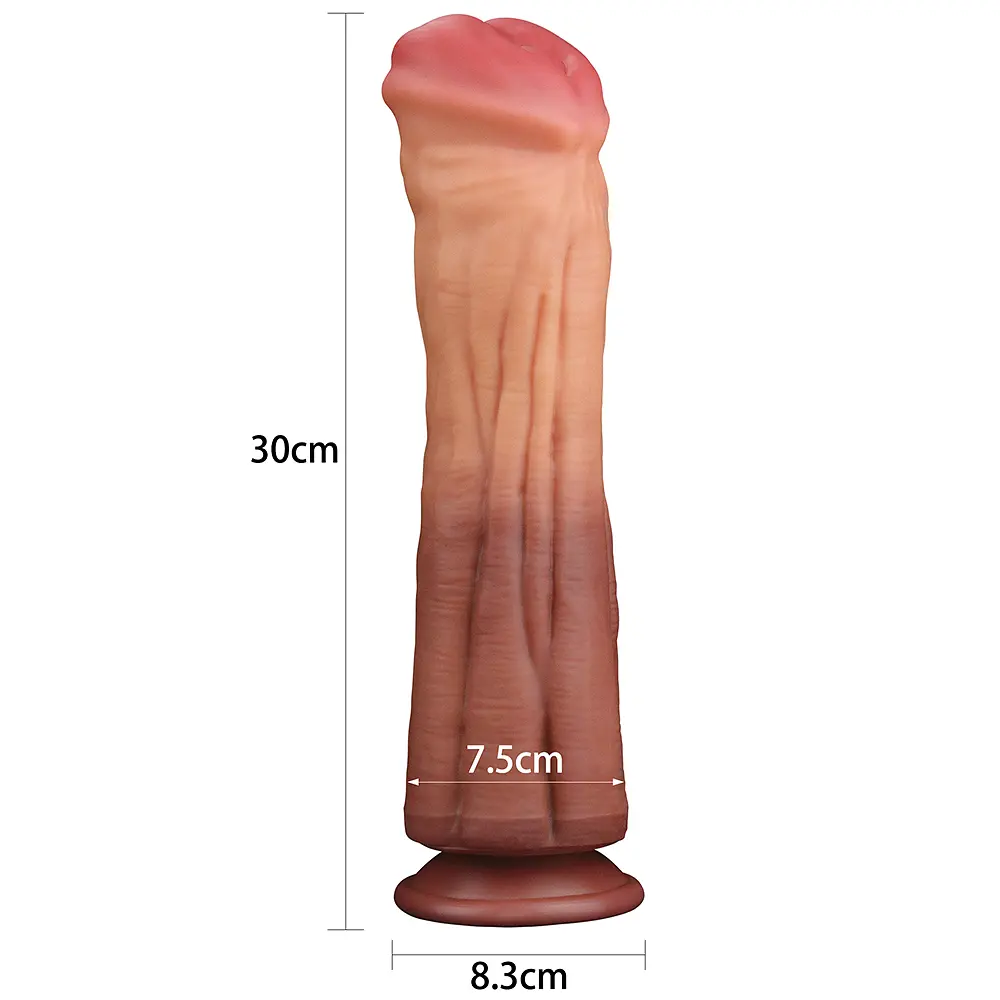 Фалоімітатор - Dual-Layered Silicone Cock 12" Brown - фото 8