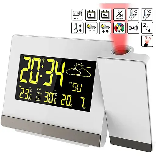 Годинник проєкційний Technoline WT549 White (WT549) - фото 4