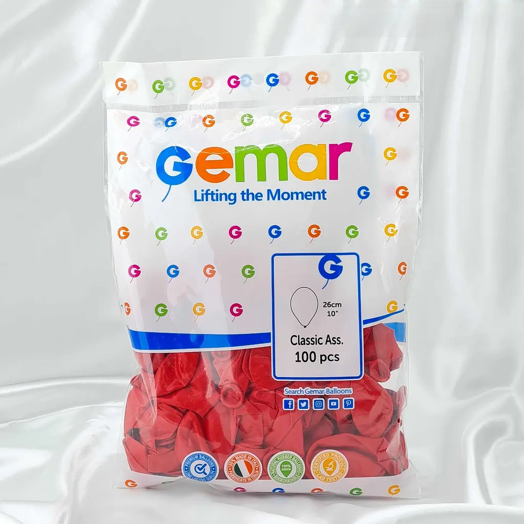 Надувні повітряні кульки Gemar 26 см (10") 100 шт наповнення повітрям або гелієм Кораловий - фото 3