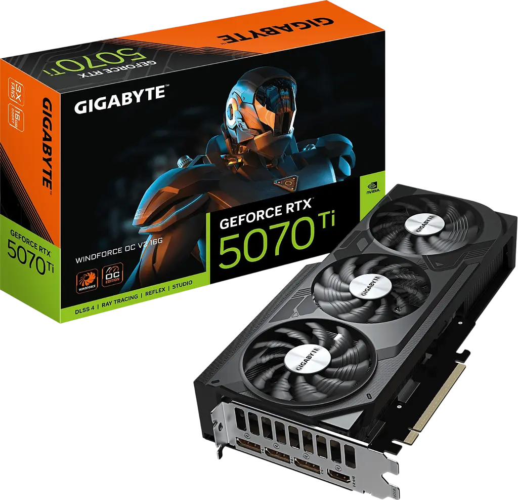 Відеокарта GeForce RTX 5070 Ti 16GB Gigabyte WindForce OC V2 (GV-N507TWF3OCV2-16GD) - фото 4