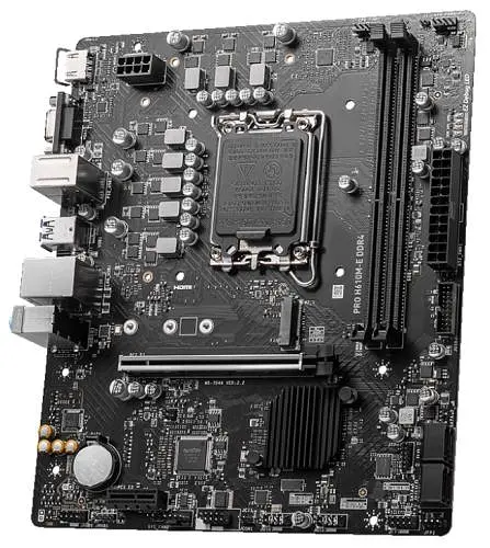 Материнська плата LGA1700, MSI PRO H610M-E DDR4, H610, 2xDDR4, Int.Video(CPU), 4xSATA3, 1xM.2, 1xPCI-E 16x 4.0, 1xPCI-E 1x 3.0, ALC897 4xUSB3.2/8xUSB2.0, VGA/HDMI, MicroATX - фото 4