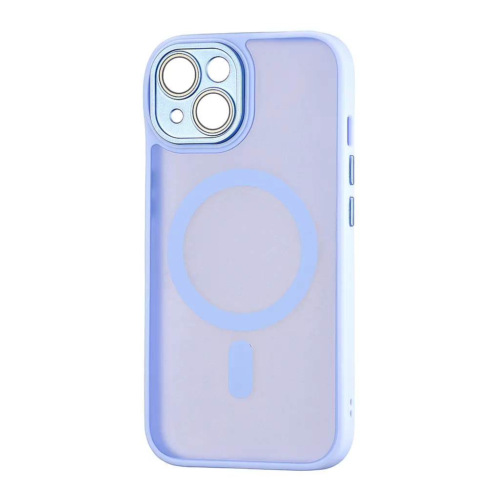 Чохол Silicone Matte Case Protected Camera with MagSafe iPhone 15 Lilac