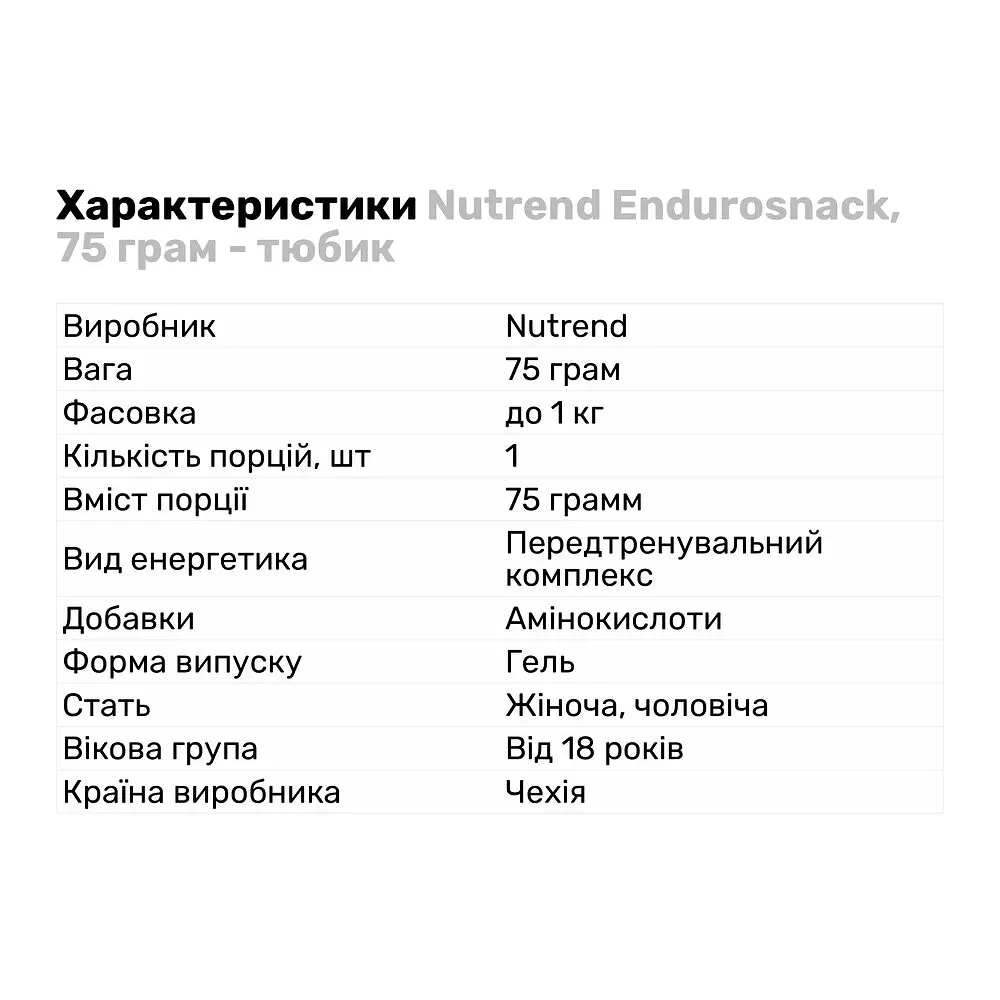 Передтренувальний комплекс Nutrend Endurosnack Солона карамель 75 г - фото 2