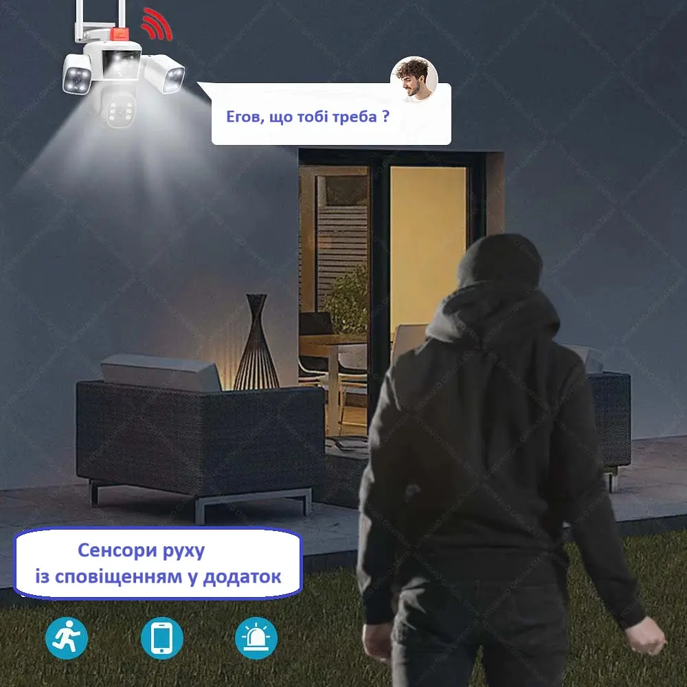 Вулична WiFi IPкамера IPC24-6K  12Мп  біло-чорна 3 незалежних об'єктиви поворотні - фото 10