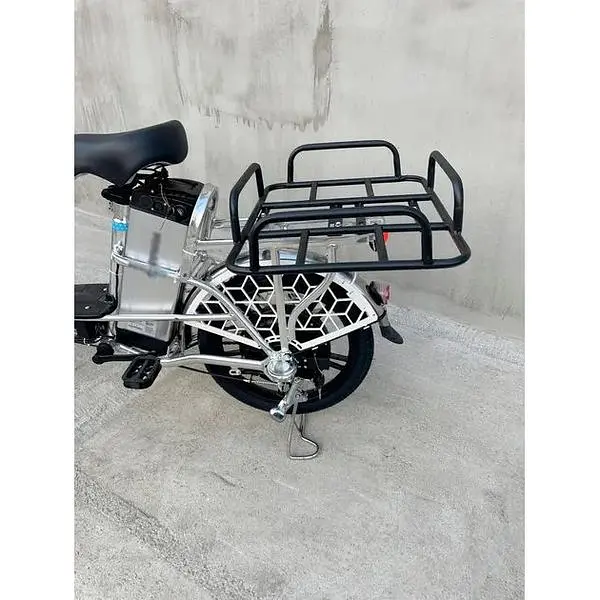 Електровелосипед E-scooter V12 двомісний 18 дюймів 600W 48V 16Ah + вантажний посилений багажник - фото 4