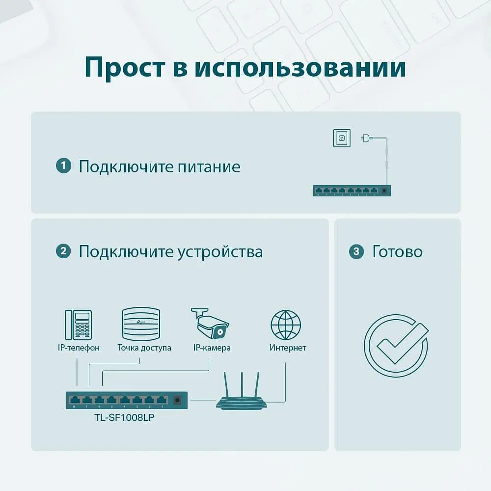 Коммутатор TP-Link TL-SF1008LP (TL-SF1008LP) - фото 7