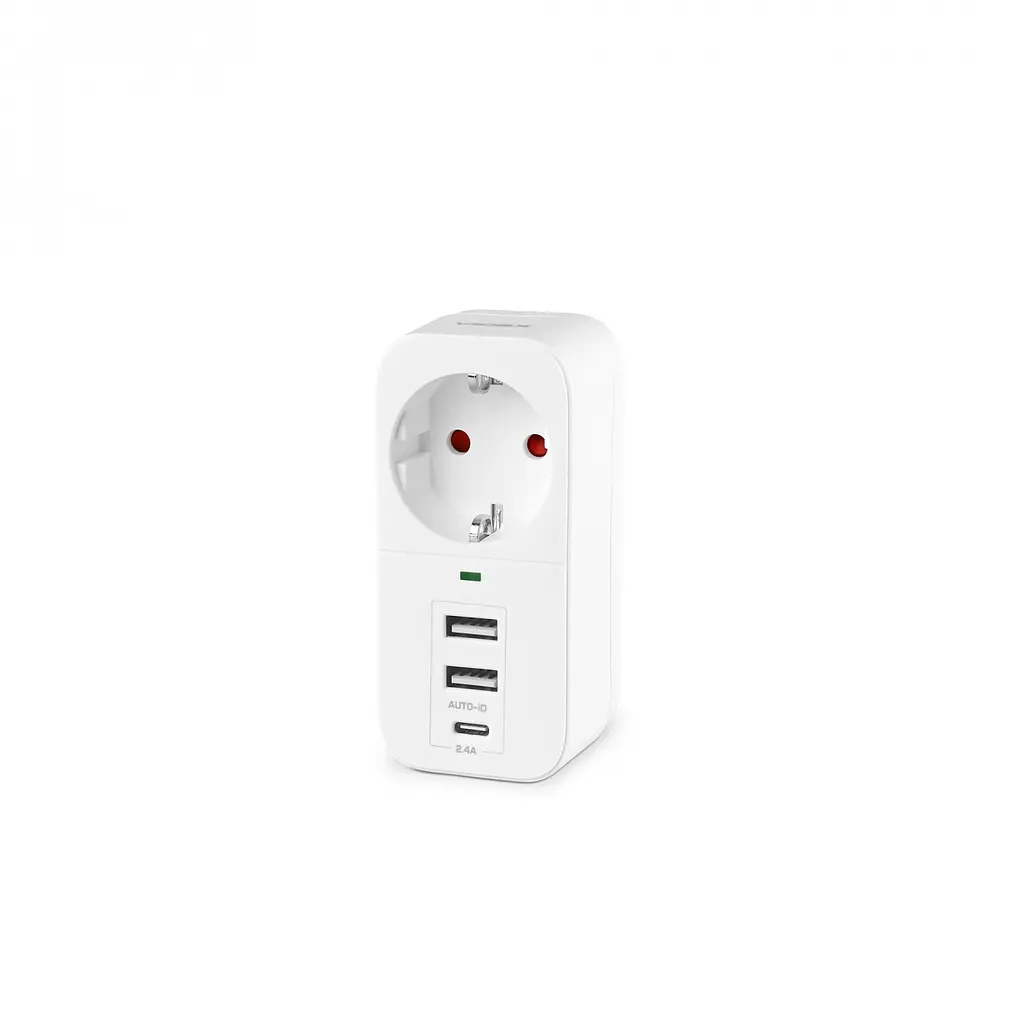 Сетевой адаптер Videx Oncord с/з 1п 2.4 A 2 USB+USB-C white (VF-AD1G2U1C-W) - фото 3