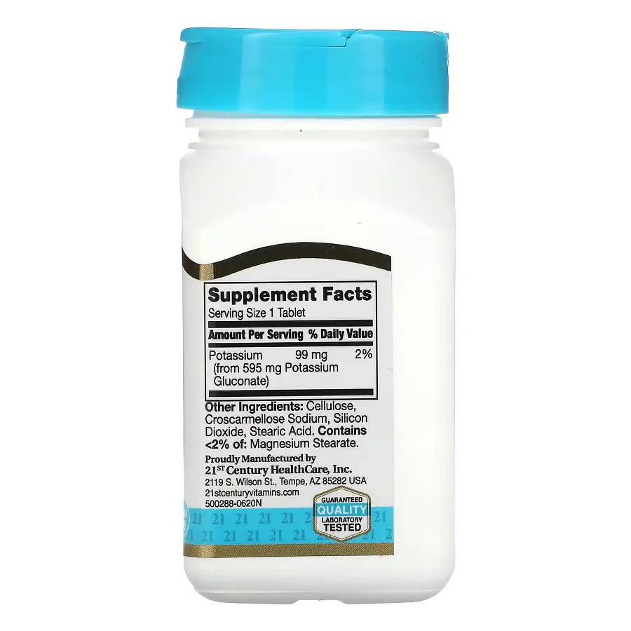 Вітаміни та мінерали 21st Century Potassium Gluconate 595 mg, 110 таблеток - фото 2