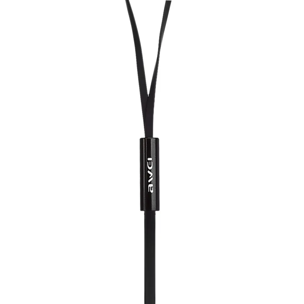 Проводные наушники Awei ES-12hi, 3.5mm, 1.2m, black - фото 3