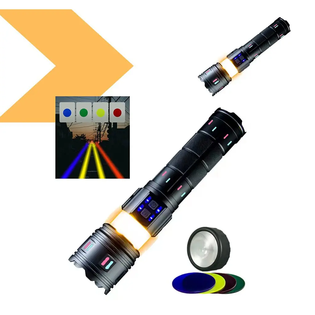 Ліхтар NIGHT VISION FLUORESCENCE XPRO AK178-WHITE LASER LED PM60-TG+COB 8x18650 3.7V, Power Bank, ЗУ Type-C, zoom, 5 фільтрів (47156-178_1489) - фото 2
