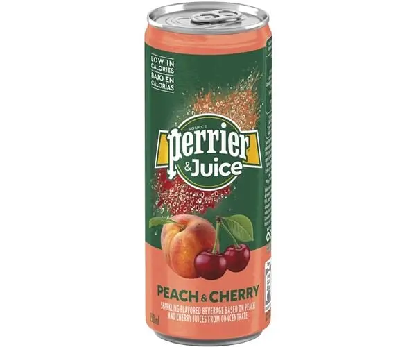 Perrier juice, 0,25 л, Напій газований соковмісний Персик та Вишня Пер'є, ж/б - фото 2