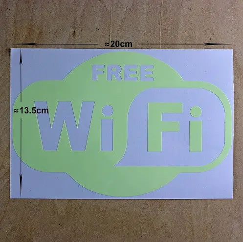 Світна наклейка "Wi-Fi" - розмір 20*14 см (вбирає світло і світиться в темряві) - фото 2