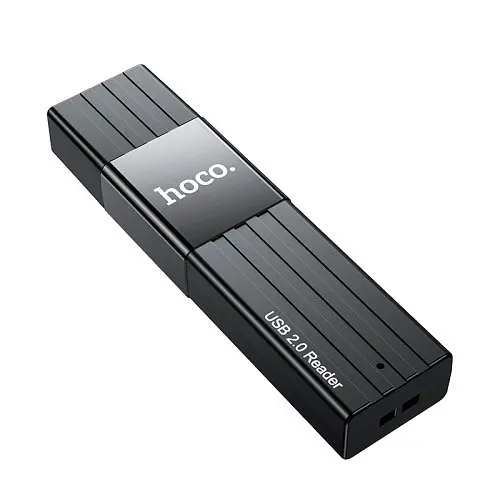 Картридер Hoco HB20 Mindful 2 в 1 USB 2.0 черный - фото 5