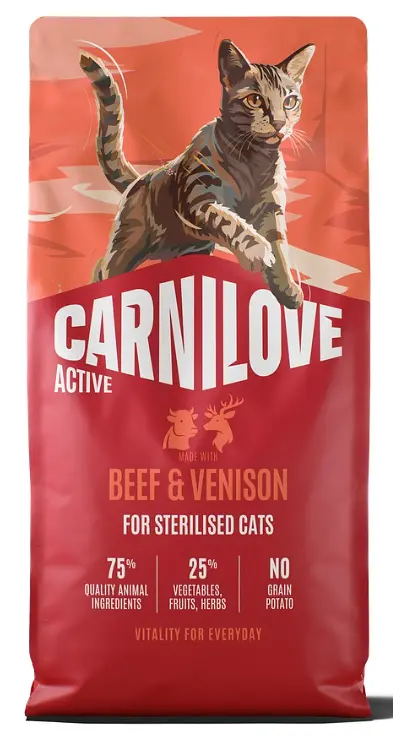 Сухий беззерновий корм Carnilove Active Beef & Venison Sterilised для стерилізованих котів яловичина та оленина 2 кг