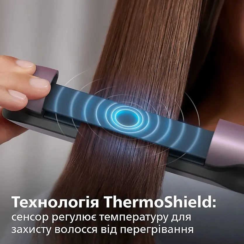 Випрямляч для волосся Philips 5000 ThermoShield 12 режимів рожево-сірий (BHS530/00) - фото 9