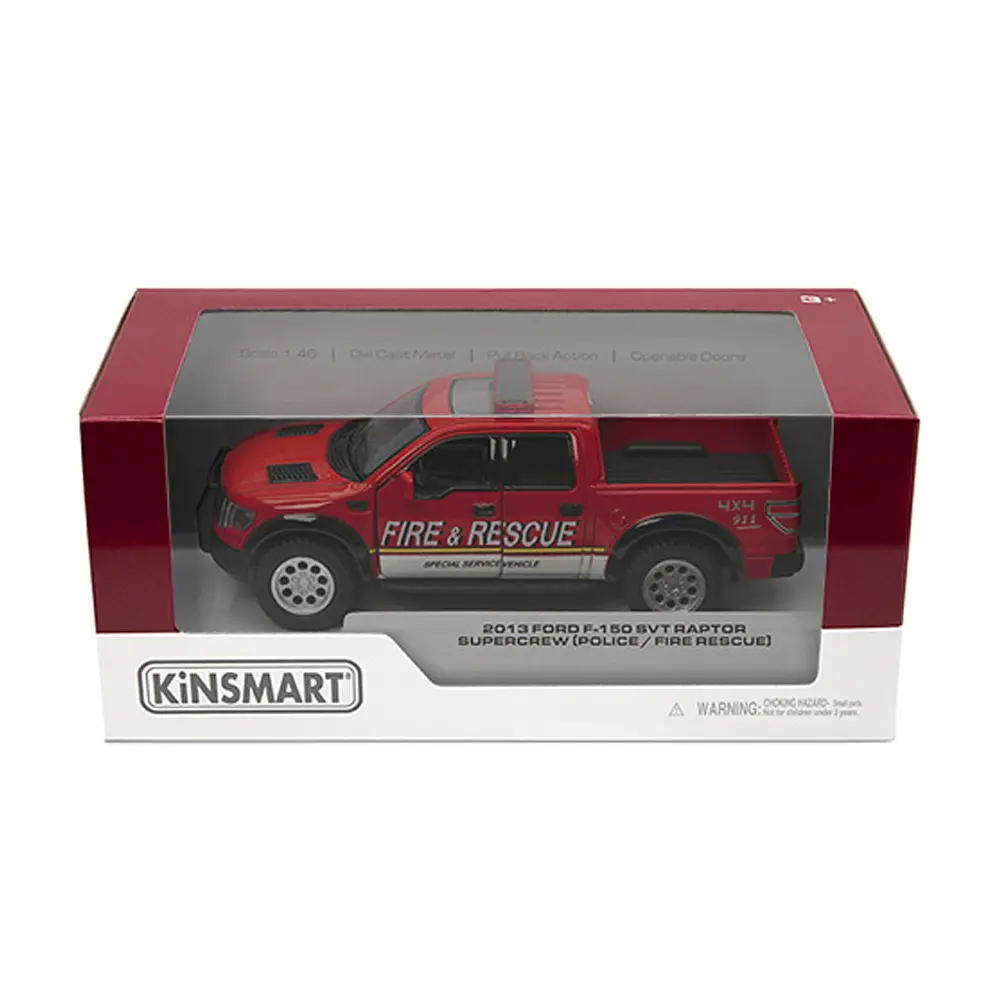 Металлический инерционный пикап Ford F-150 SVT Raptor Supercrew Police/Fire 5", открывающиеся двери - фото 2