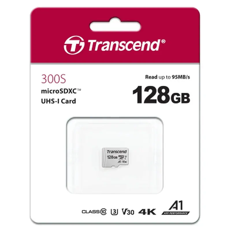 Карта пам'яті Transcend 128GB microSDXC class 10 UHS-I U3 A1 (TS128GUSD300S) - фото 2