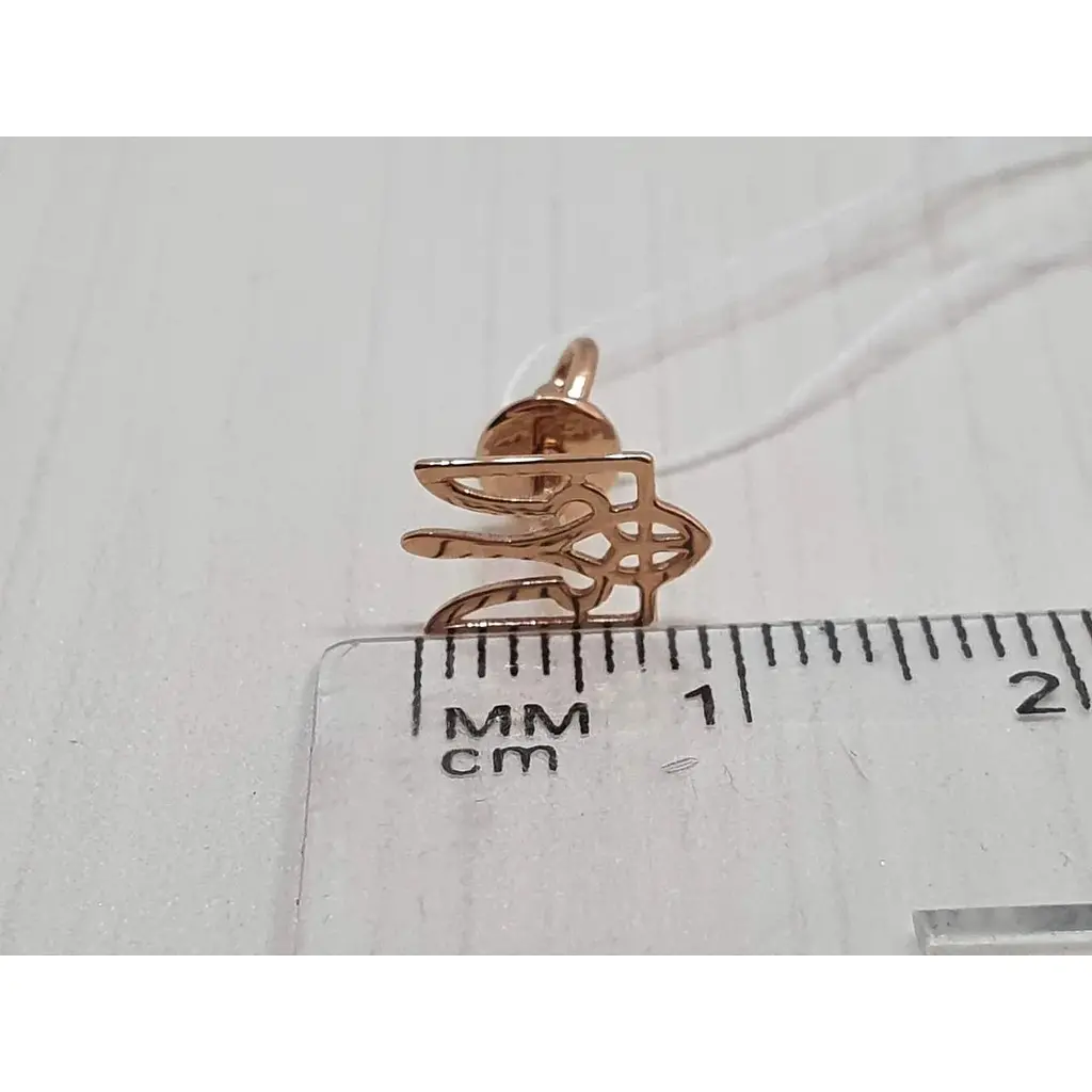 Золотые серьги-пуссеты Favoritum Трезубец. 210167_1 - фото 5