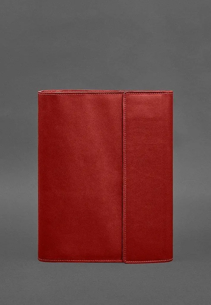 Кожаная папка для документов "Семейная" А4 Красная - фото 2