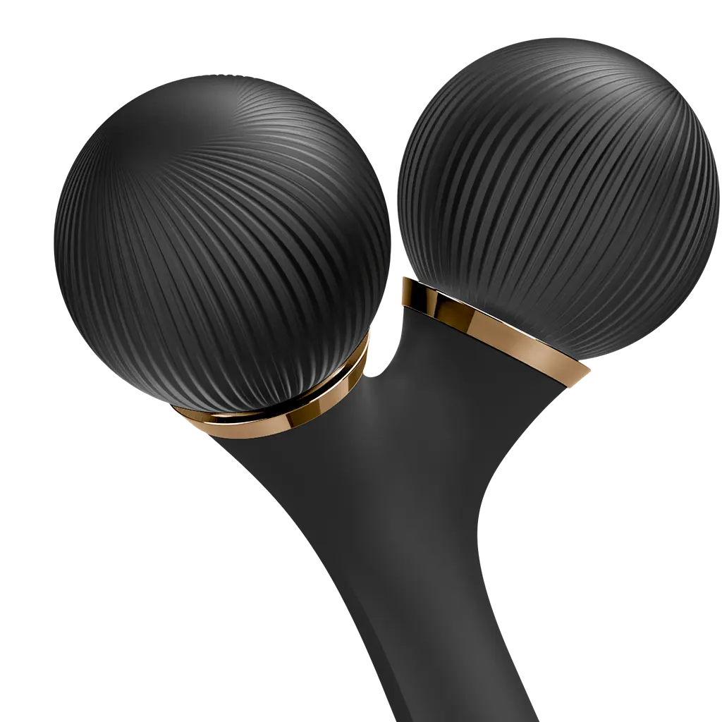 Електронний звуковий ролик для обличчя та тіла GESKE Sonic Facial & Body Roller 4 в 1 сірий - фото 2