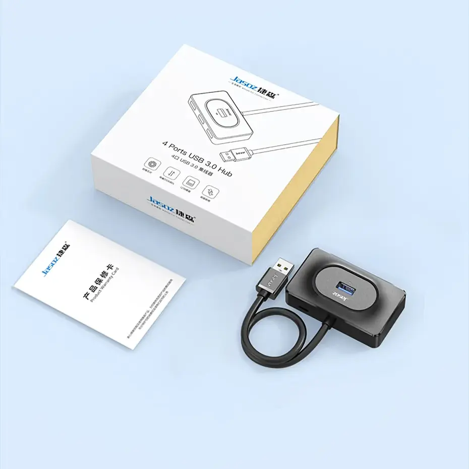 USB-хаб Jasoz Hub 4USB3.0, 0.3 м Black - фото 2