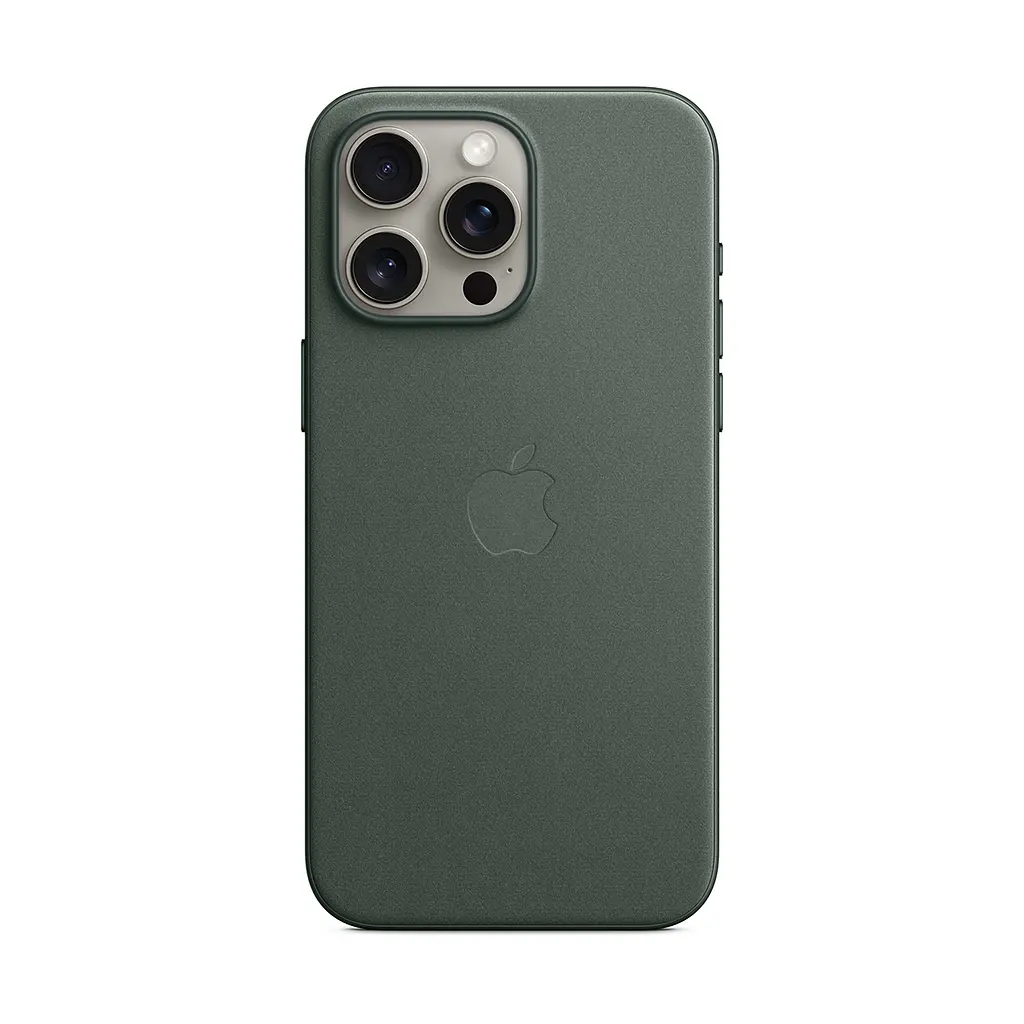 Чехол для Apple iPhone 15 Pro Max, FineWoven Case with MagSafe, зеленый, защитная накладка из материала FineWoven, противоударный, для iPhone, защита всего корпуса, поддержка беспроводной зарядки и MagSafe, (ARM71988) - фото 4