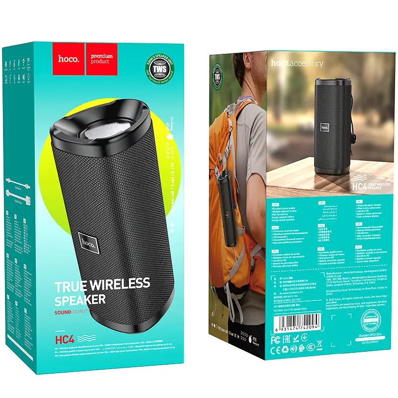 Портативна акустика Hoco Bella sports True Wireless speaker IPX5 HC4 сіра - фото 10
