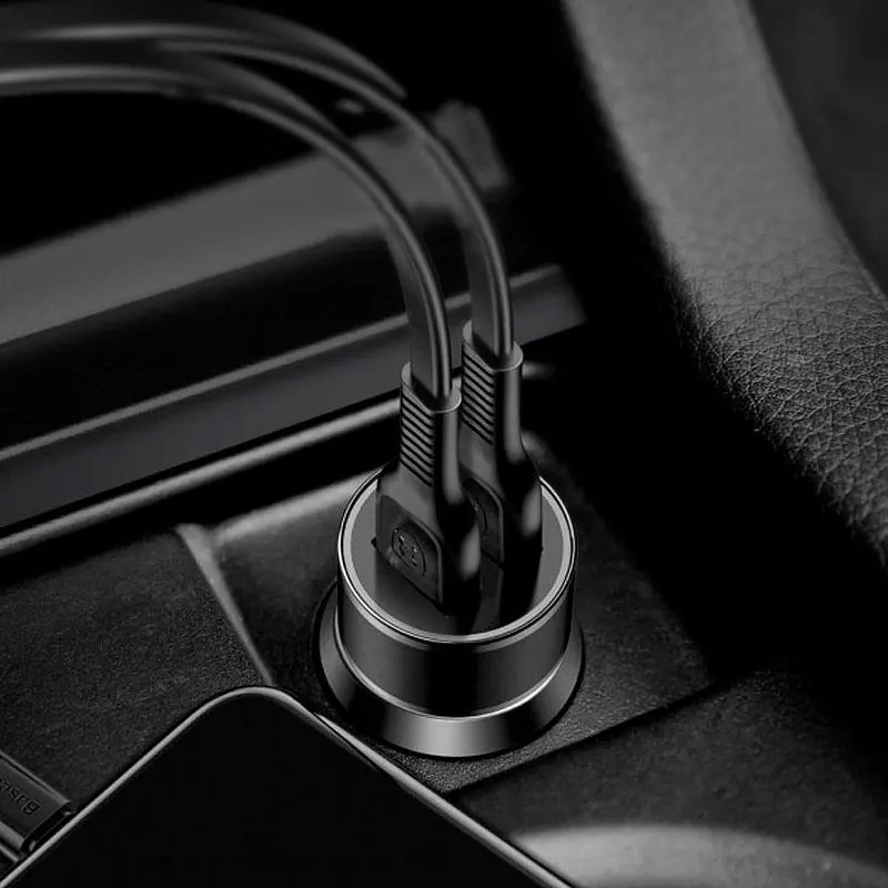 Автомобільний зарядний пристрій Baseus Small Screw 2USB 3.4A CAXLD-C01 Black - фото 2