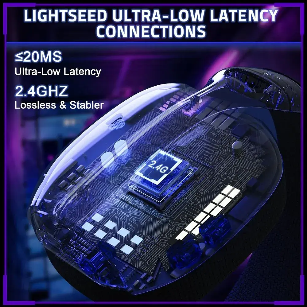 Ігрова гарнітура Attack Shark L80PRO Wireless, 2.4GHz/Bluetooth/3.5mm Black (L80PROB_AS) - фото 6