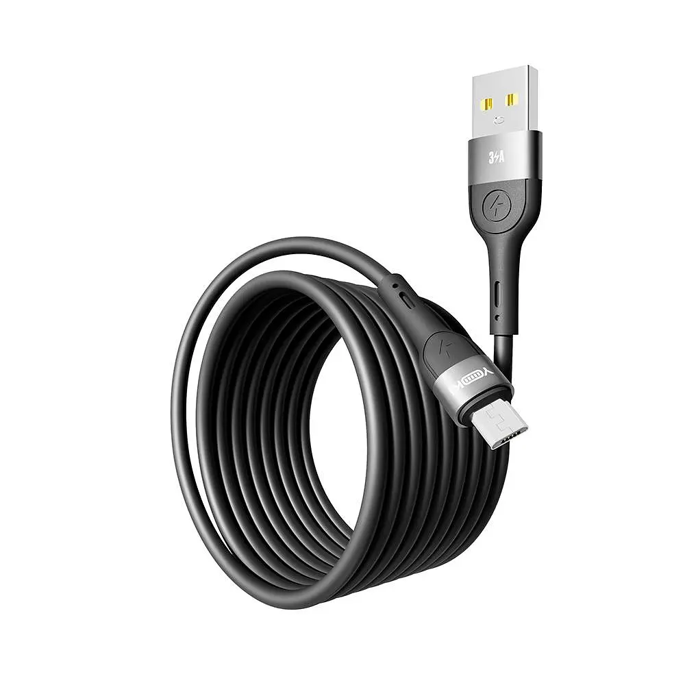 Кабель для заряджання та обміну даними USB Yoki YK-EX11 EXTRA Series USB/MicroUSB 60W 3A/20V 2 m Black - фото 5