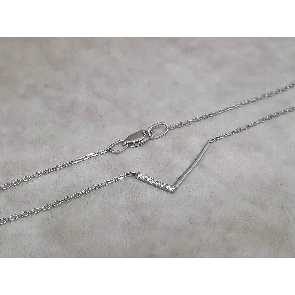 Срібне кольє Імперія золота з фіанітами. ПК273С 40 - фото 3