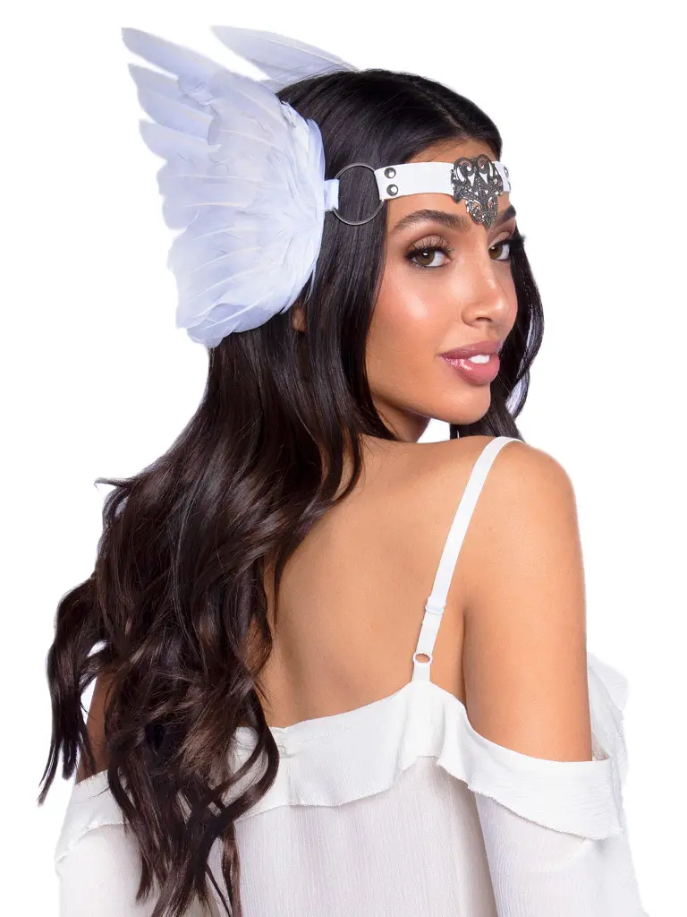Пов'язка на голову Leg Avenue Feather headband White з пір'ям (білий) - фото 2