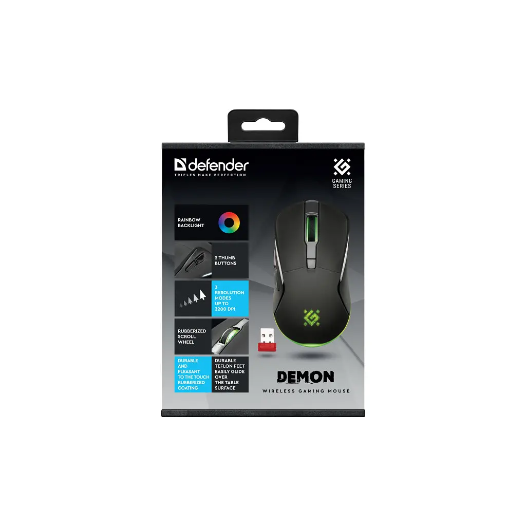 Мишка Defender Demon GM534 Wireless Black (52534) - фото 4