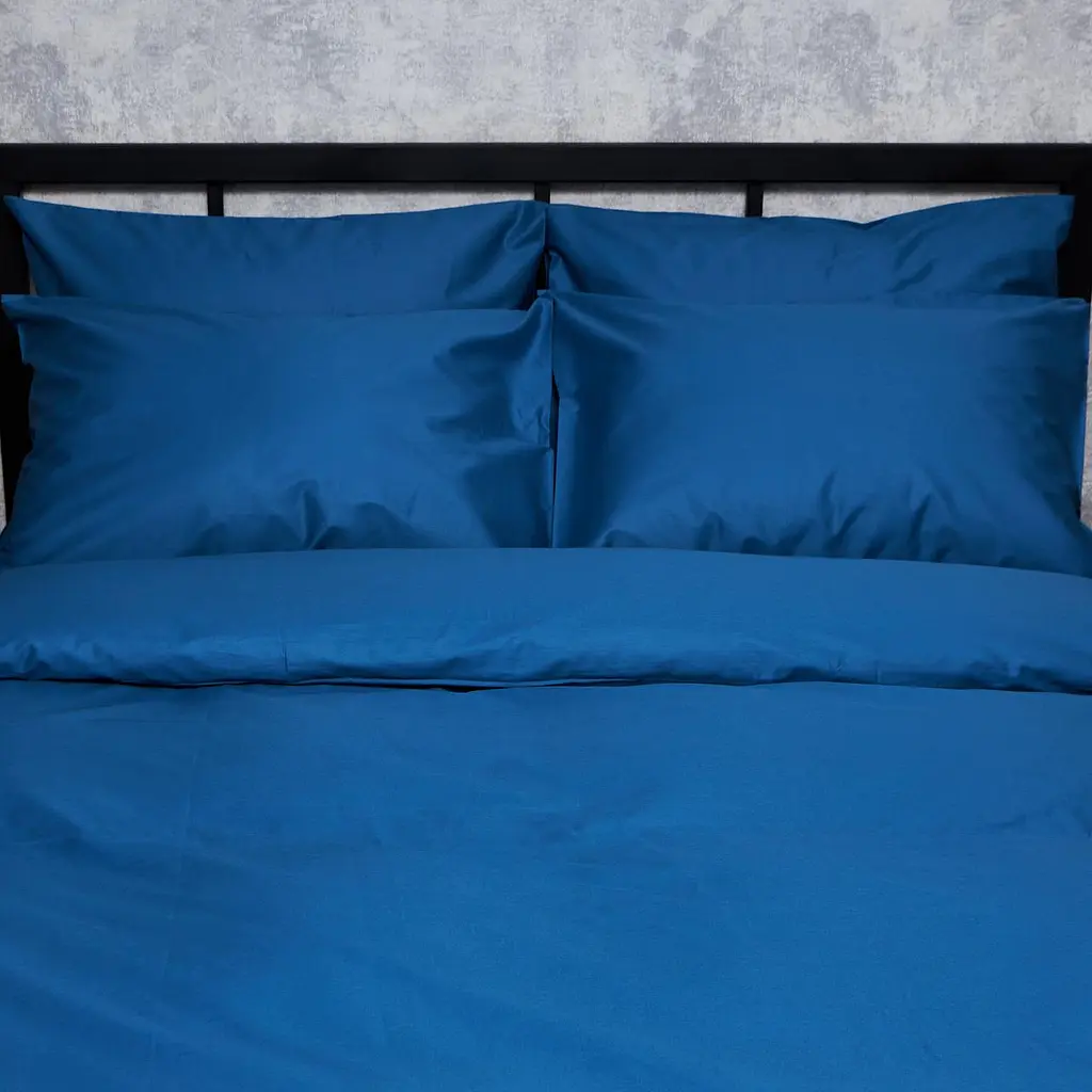 Комплект постельного белья Moon&Star Satin Premium Deep Blue King Size 220x240 см наволочки 4х70х70 см - фото 5