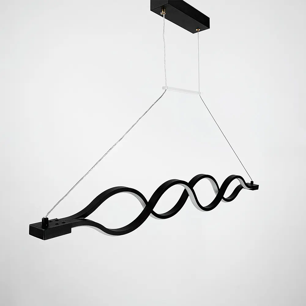 Современная черная люстра Waterlines в двух размерах Line.F Длина 120 см - фото 6