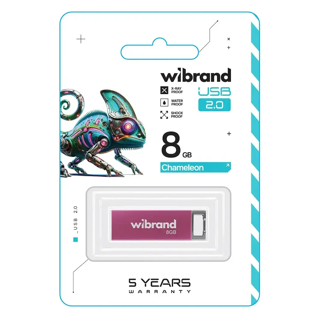 USB флеш накопичувач Wibrand 8GB Chameleon Pink USB 2.0 (WI2.0/CH8U6P) - фото 2