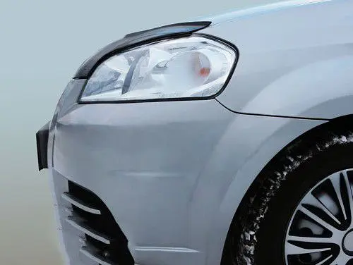 Дефлектор капота мухобойка Chevrolet Aveo T250 2006-2011 Седан Voron Glass - фото 2