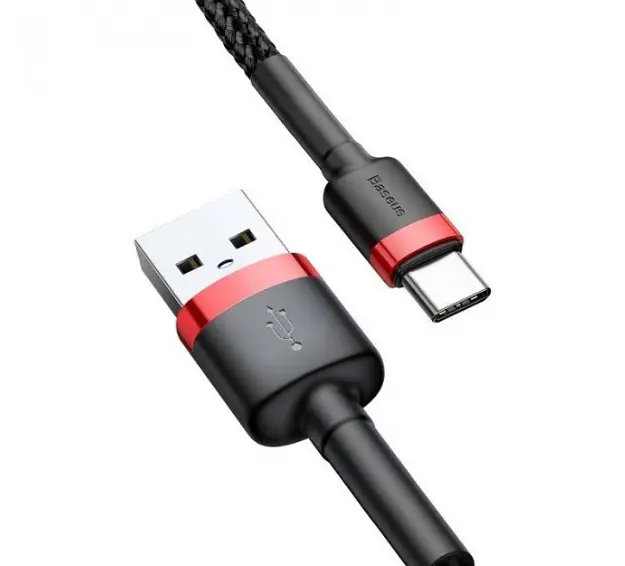 Кабель Baseus Cafule Series Cable USB to Type-C 3A 0.5m CATKLF-A91 Black-Red - фото 3