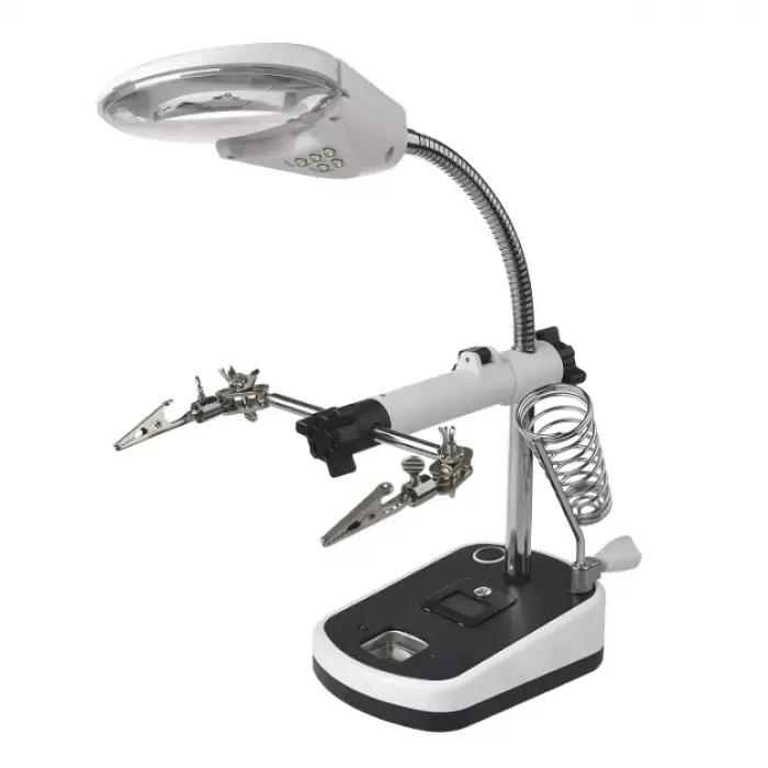 Тримач третя рука MG16090C лупа, крокодили, LED-підсвітка