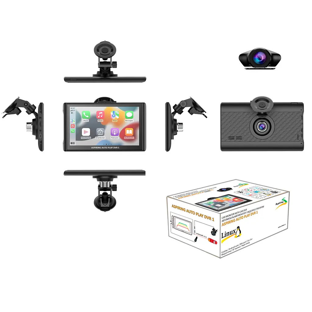 Портативний монітор Aspiring Auto Play DVR 1, Magnet, CarPlay, Android auto - фото 11