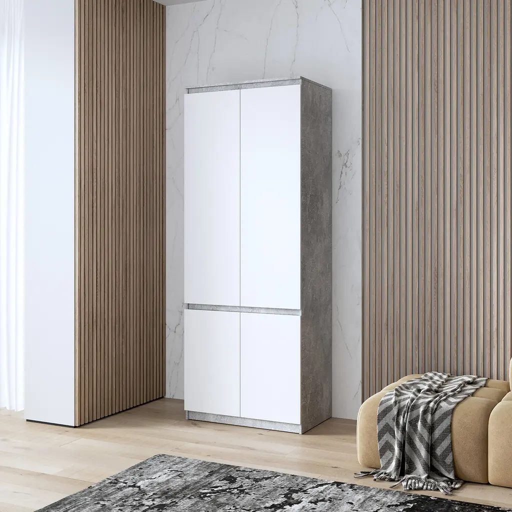 Шафа для одягу Vays, з полицями, в спальню, сучасна, з фасадами без ручок R-24 - фото 5