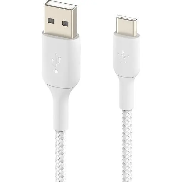 Кабель Belkin Boost Up Charge Braided USB-A to USB-C 2m White (CAB002BT2MWH) [158865] - фото 2